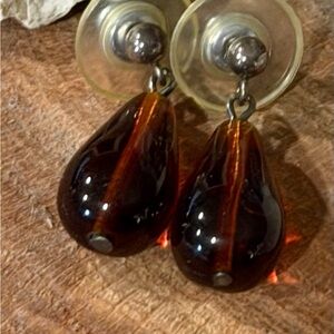 Antique, very old, NATURAL Amber Drop Earrings. Reasonable price. Compare 300.00